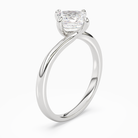Asscher Bypass Solitaire in 18K White Gold angled