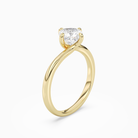 Cushion Bypass Solitaire in 14K Yellow Gold angled