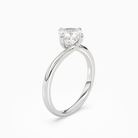 Cushion Bypass Solitaire in Platinum angled