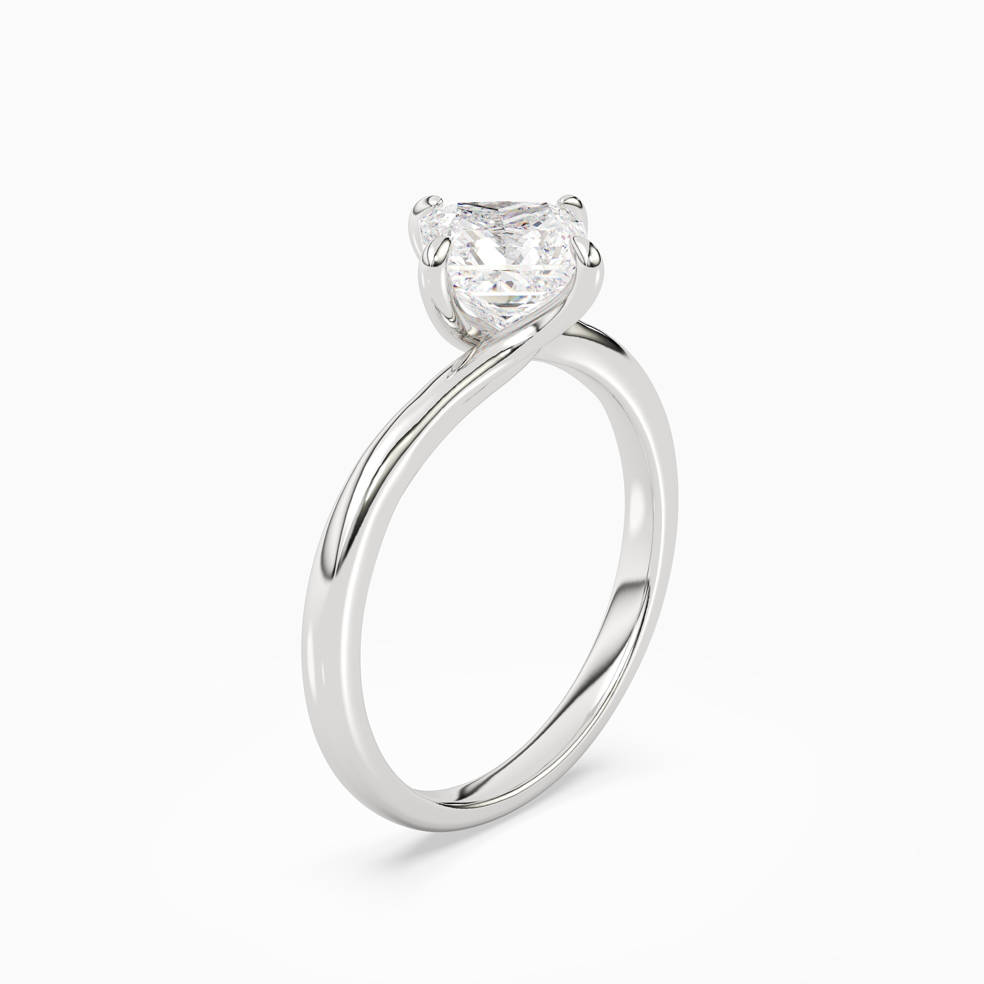 Princess Bypass Solitaire in Platinum angled
