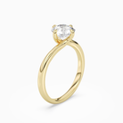 Round Bypass Solitaire in 14K Yellow Gold angled