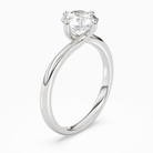Round Bypass Solitaire in 18K White Gold angled