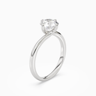 Round Bypass Solitaire in Platinum angled