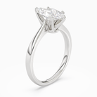 Marquise Tapered Solitaire in 14K White Gold angled