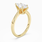 Marquise Tapered Solitaire in 14K Yellow Gold angled