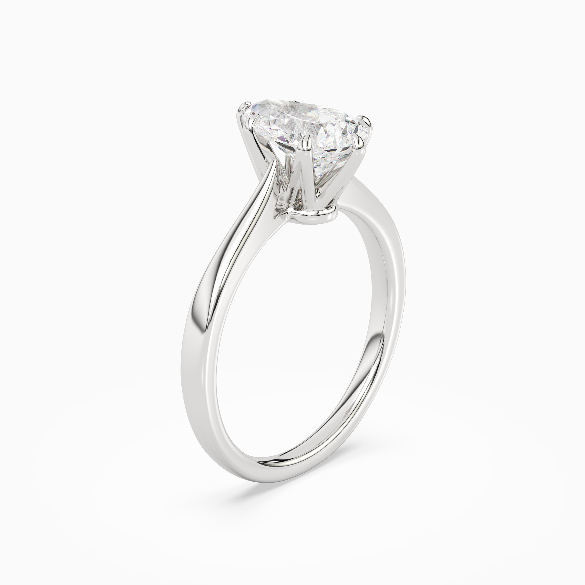 Pear Tapered Solitaire in Platinum angled