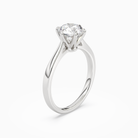 Round Tapered Solitaire in 18K White Gold angled