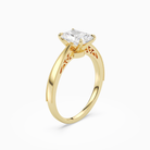 Radiant Milgrain Edge Solitaire in 14K Yellow Gold angled