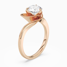 Round Natural-Inspired Crossover Solitaire in 14K Rose Gold angled