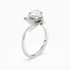 Round Natural-Inspired Crossover Solitaire in 14K White Gold angled