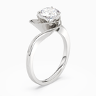 Round Natural-Inspired Crossover Solitaire in Platinum angled