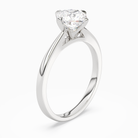Cushion Petal Head Solitaire in 18K White Gold angled