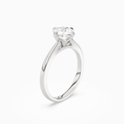 Cushion Petal Head Solitaire in Platinum angled