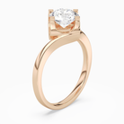 Round Bypass Solitaire in 14K Rose Gold angled