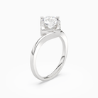 Round Bypass Solitaire in 14K White Gold angled