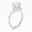 Round Bypass Solitaire in 18K White Gold angled