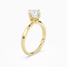 Cushion Solitaire in 14K Yellow Gold angled