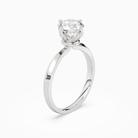 Round Solitaire in 14K White Gold angled
