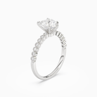 Heart Accent Shoulder Solitaire in Platinum angled