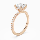 Princess Hidden Halo Accent Pavé in 14K Rose Gold angled