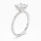 Princess Hidden Halo Accent Pavé in Platinum angled