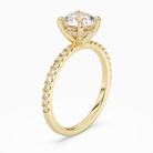Round Hidden Halo Accent Pavé in 18K Yellow Gold angled