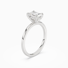 Radiant Hidden Halo Accent Plain in Platinum angled
