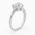 Heart Classic Basket Plain Solitaire in 18K White Gold angled