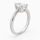 Pear Classic Basket Plain Solitaire in Platinum angled