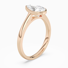 Pear Medium Tapered Bezel Solitaire in 14K Rose Gold angled