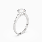 Round Medium Tapered Bezel Solitaire in Platinum angled