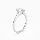 Oval Slim Tapered Bezel Solitaire in 14K White Gold angled