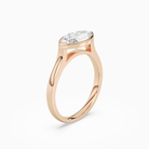 Marquise East-West Bezel Solitaire in 14K Rose Gold angled