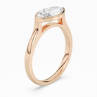Marquise East-West Bezel Solitaire in 14K Rose Gold angled