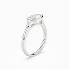 Marquise East-West Bezel Solitaire in 18K White Gold angled