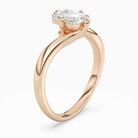 Emerald Open Bypass Solitaire in 14K Rose Gold angled