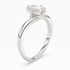 Emerald Open Bypass Solitaire in 18K White Gold angled