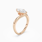 Marquise Open Bypass Solitaire in 14K Rose Gold angled