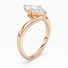 Marquise Open Bypass Solitaire in 14K Rose Gold angled