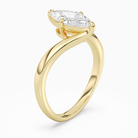 Marquise Open Bypass Solitaire in 14K Yellow Gold angled