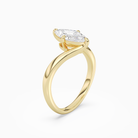 Marquise Open Bypass Solitaire in 18K Yellow Gold angled