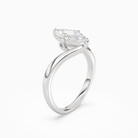Marquise Open Bypass Solitaire in Platinum angled