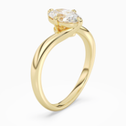 Oval Open Bypass Solitaire in 14K Yellow Gold angled