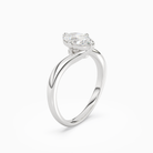 Oval Open Bypass Solitaire in Platinum angled