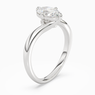 Oval Open Bypass Solitaire in Platinum angled