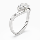 Pear Soft Bypass Solitaire in 18K White Gold angled