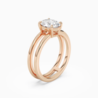 Oval Open Double Shank Solitaire in 14K Rose Gold angled