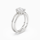 Oval Open Double Shank Solitaire in 14K White Gold angled