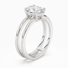 Oval Open Double Shank Solitaire in 14K White Gold angled