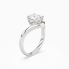 Oval V-Frame Solitaire in Platinum angled